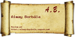 Almay Borbála névjegykártya