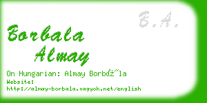 borbala almay business card